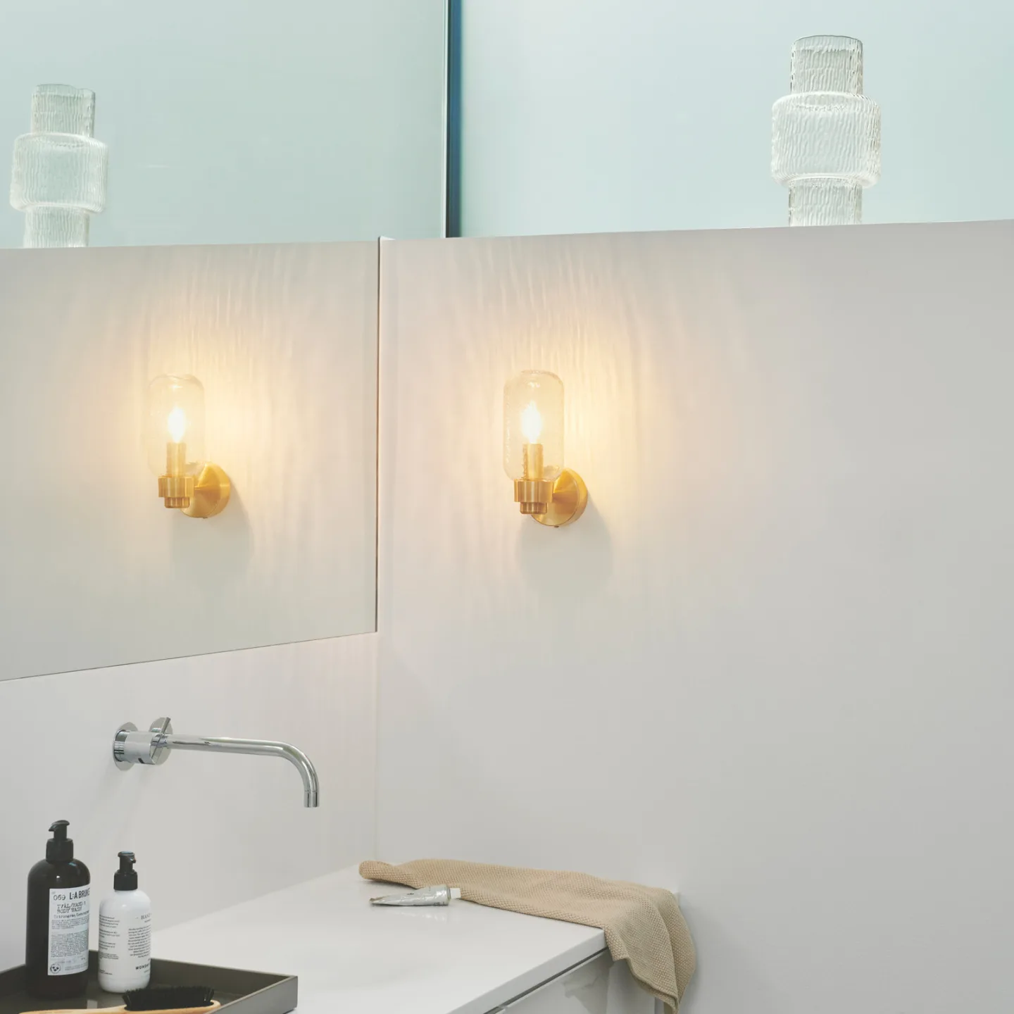 Tutan Wandlampe, Metall, Glas, IP44, messingfarben - Nordlux - Badezimmer - Einflammig