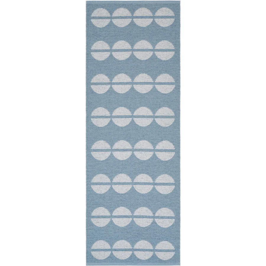 HORREDSMATTAN Outdoor-Teppich Bastian blue Tupfenmuster Phthalatfreies PVC 90%, Polyester 10% 70 x 150 cm