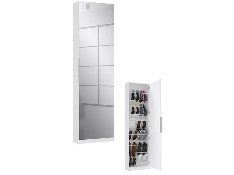Schuhmöbel CALMA 12 Paar Schuhe 1 Tür weiss