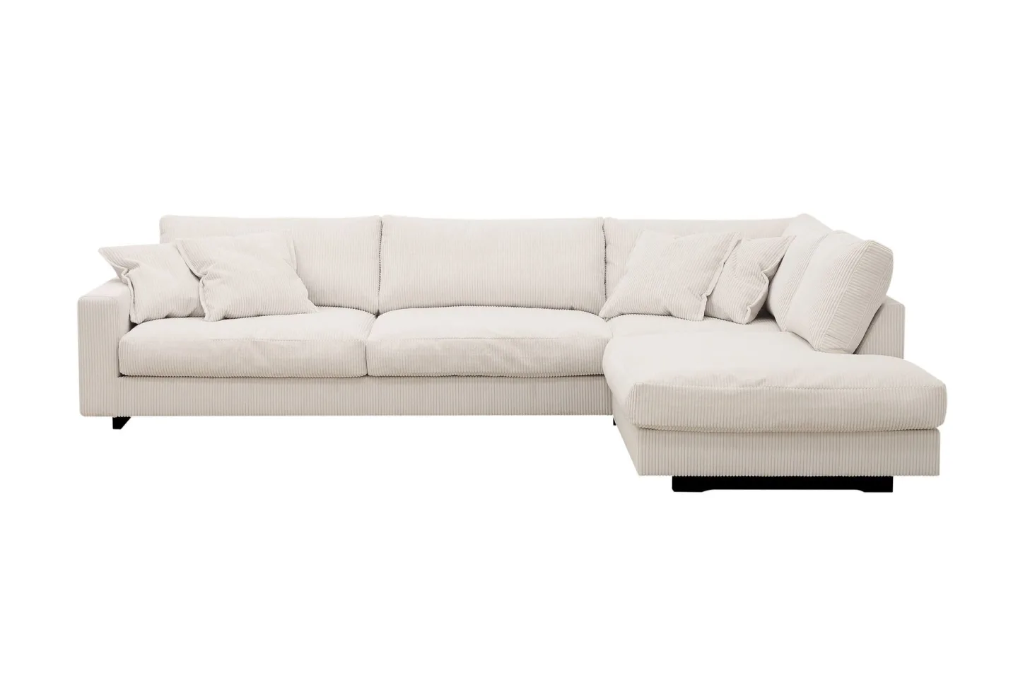 Valencia Extra Djup 4-sits Soffa med Schäslong Höger - Benvit
