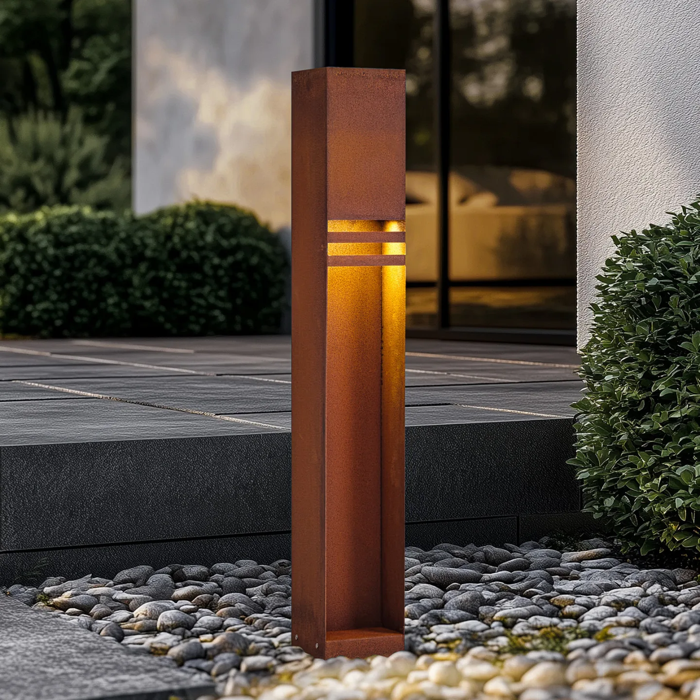 Oxido LED pollare Rost H80 - Lucande - Terrass - Modern - Metall - Vinklad