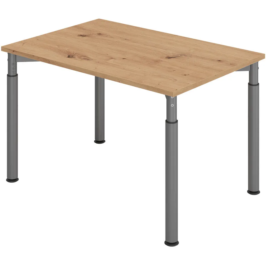 Schreibtisch Office Asteiche Holzwerkstoff Höhenverstellbar B 120 T 80 cm