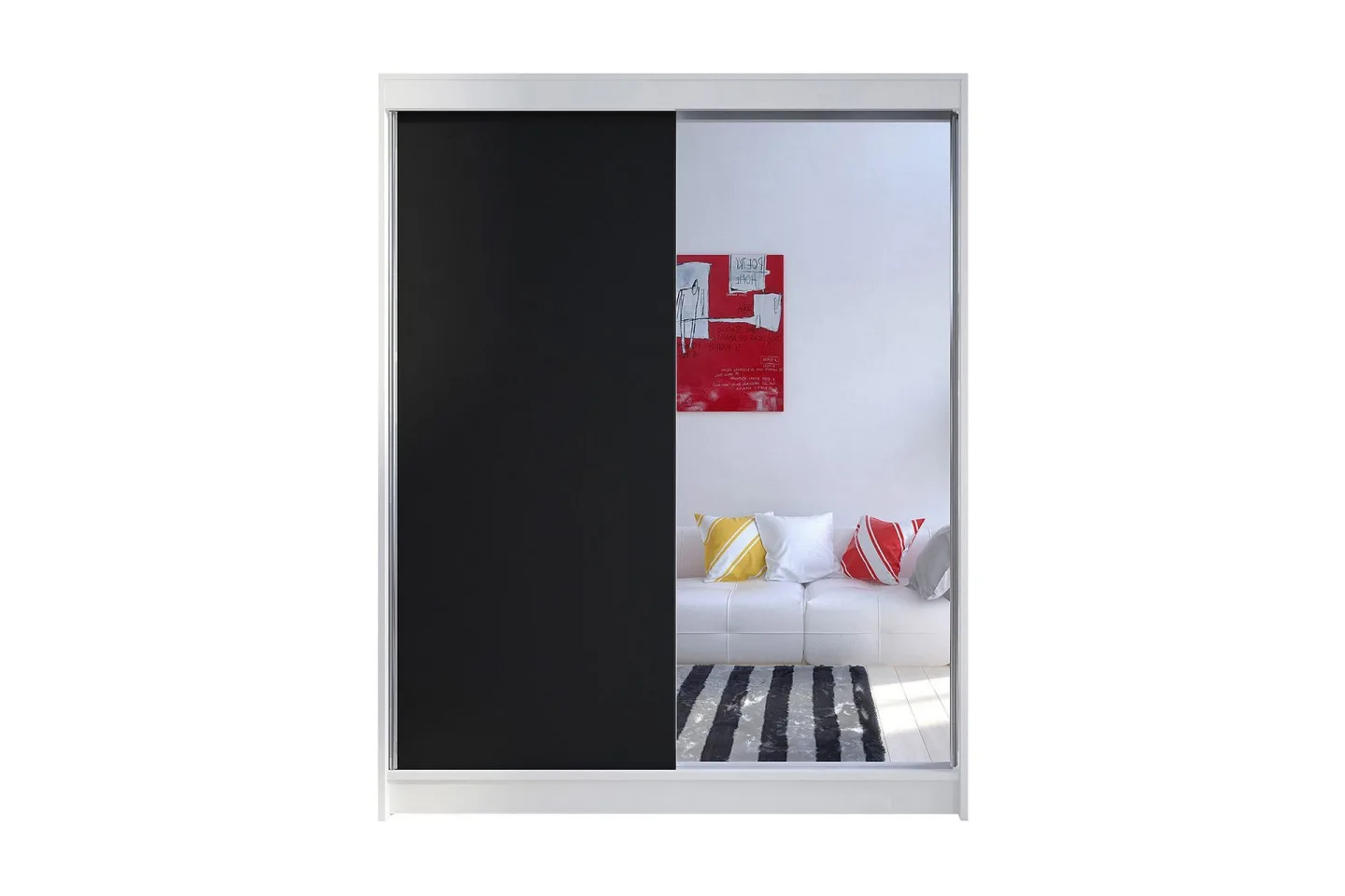 Camino Garderob 150x58x200 cm LED-belysning - Vit/Brun