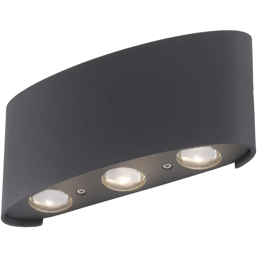 Wandlampe Carlo anthrazit Aluminium 510 lm B 4 cm - LED - Lichtfarbe: Warmweiss- LED Energiesparlampe