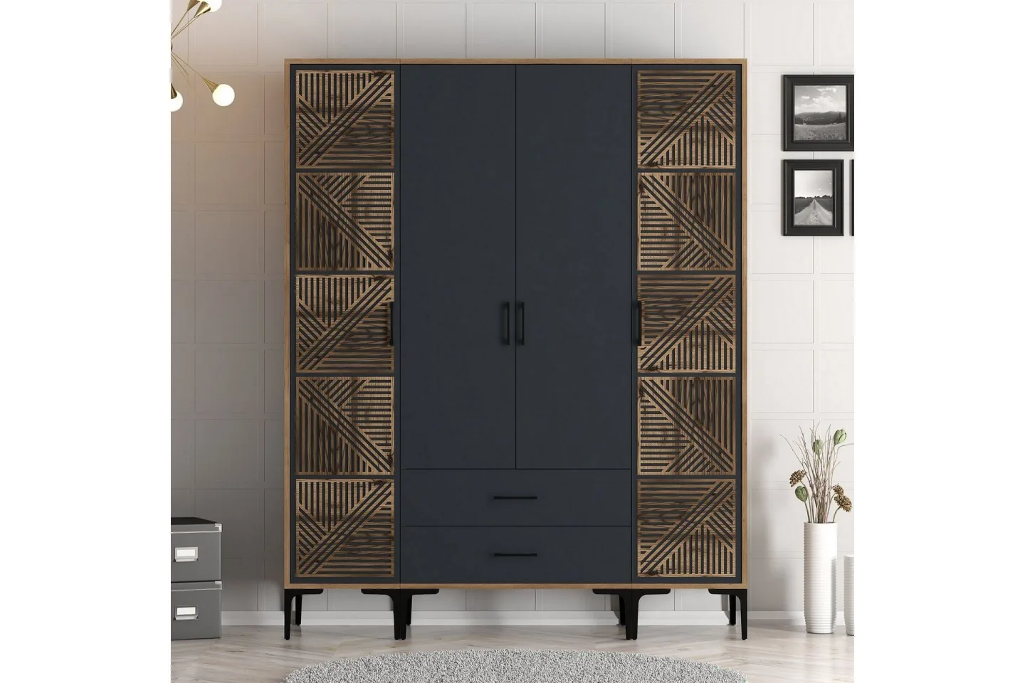 Kumsal Garderob 160 cm - Antracit