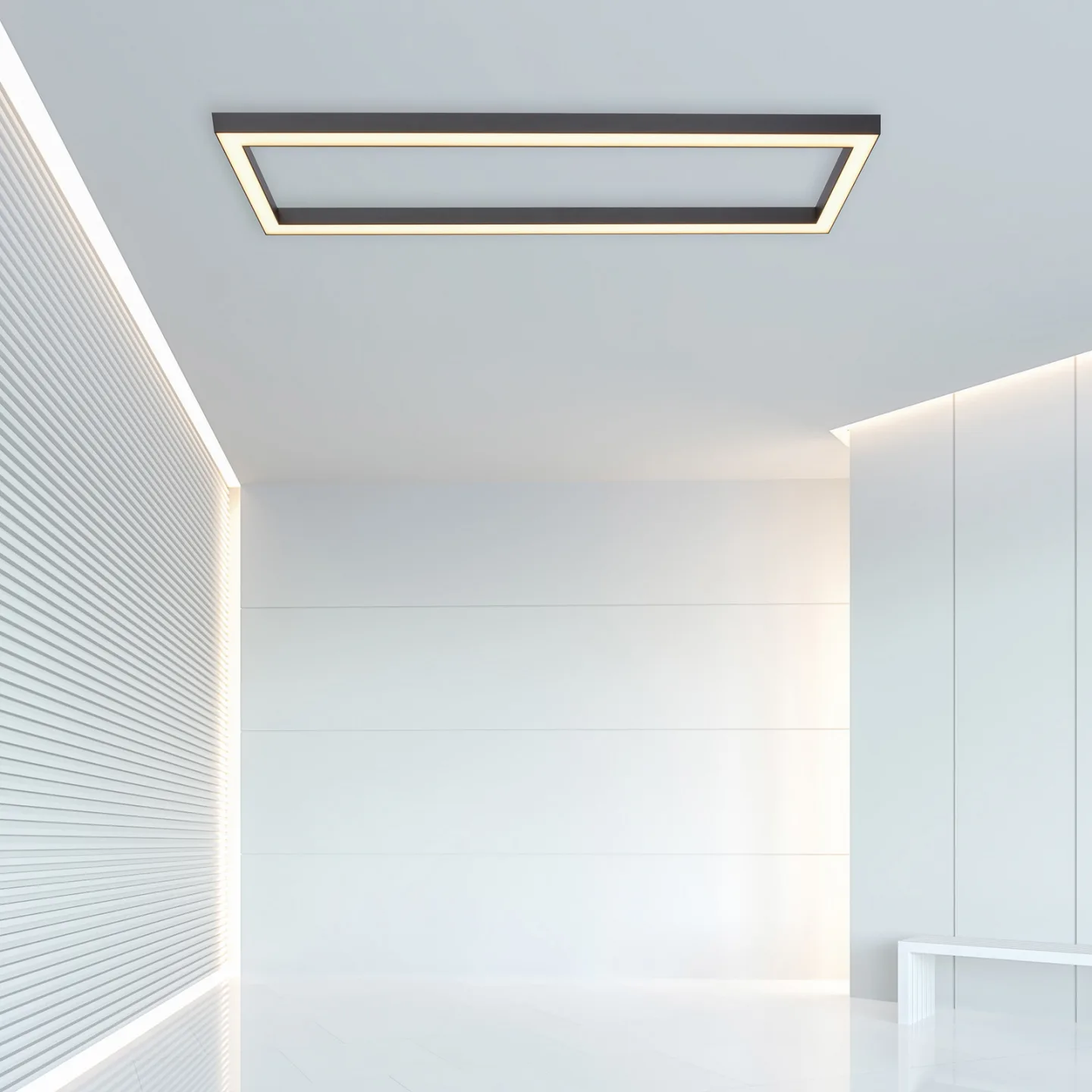Lines Square LED-taklampa, 110 cm, grafit, fjärrkontroll – PURE PURE Lines Square - Vardagsrum - Modern - Metall - Vinklad
