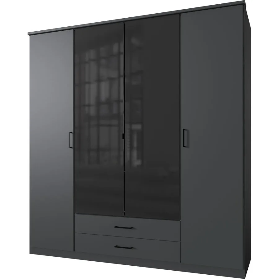 Kleiderschrank Hesa graphite Holzwerkstoff B 180 cm