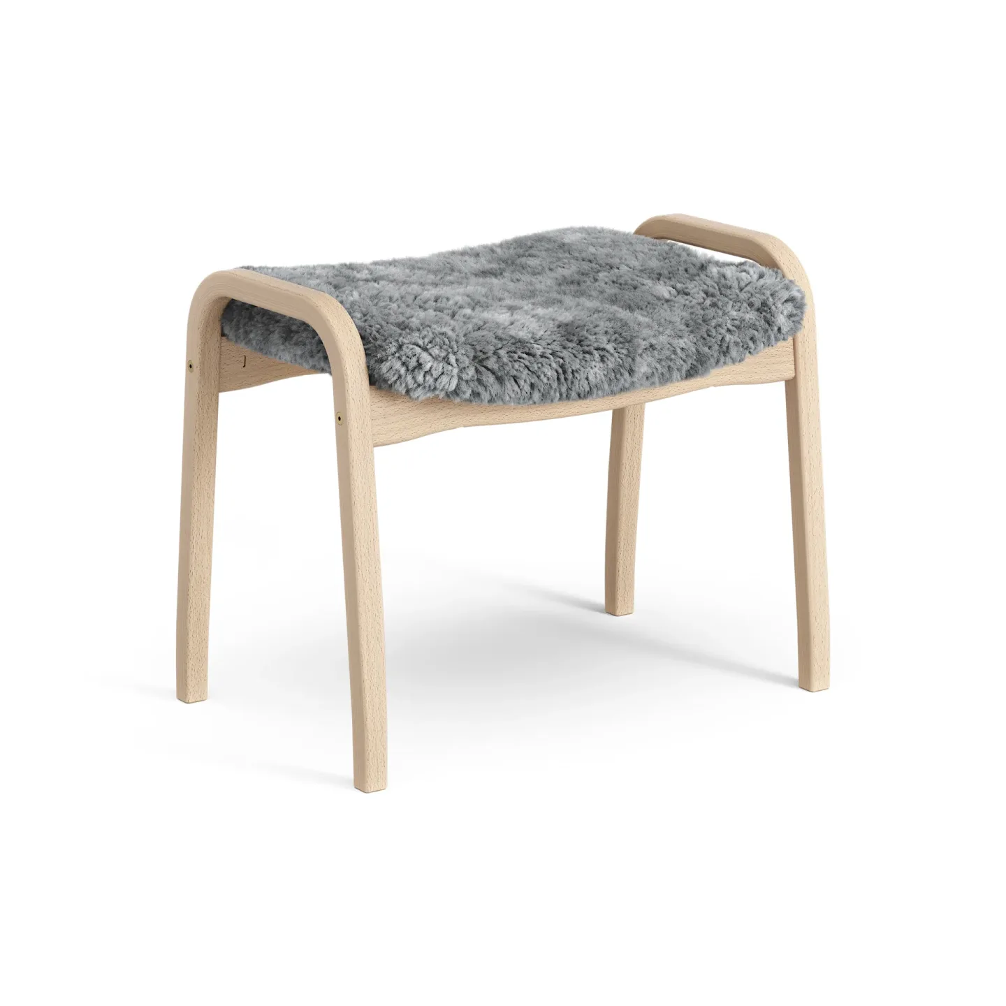 Swedese Lamini fotpall till barn lackad bok/fårskinn Scandinavian Grey (grå)