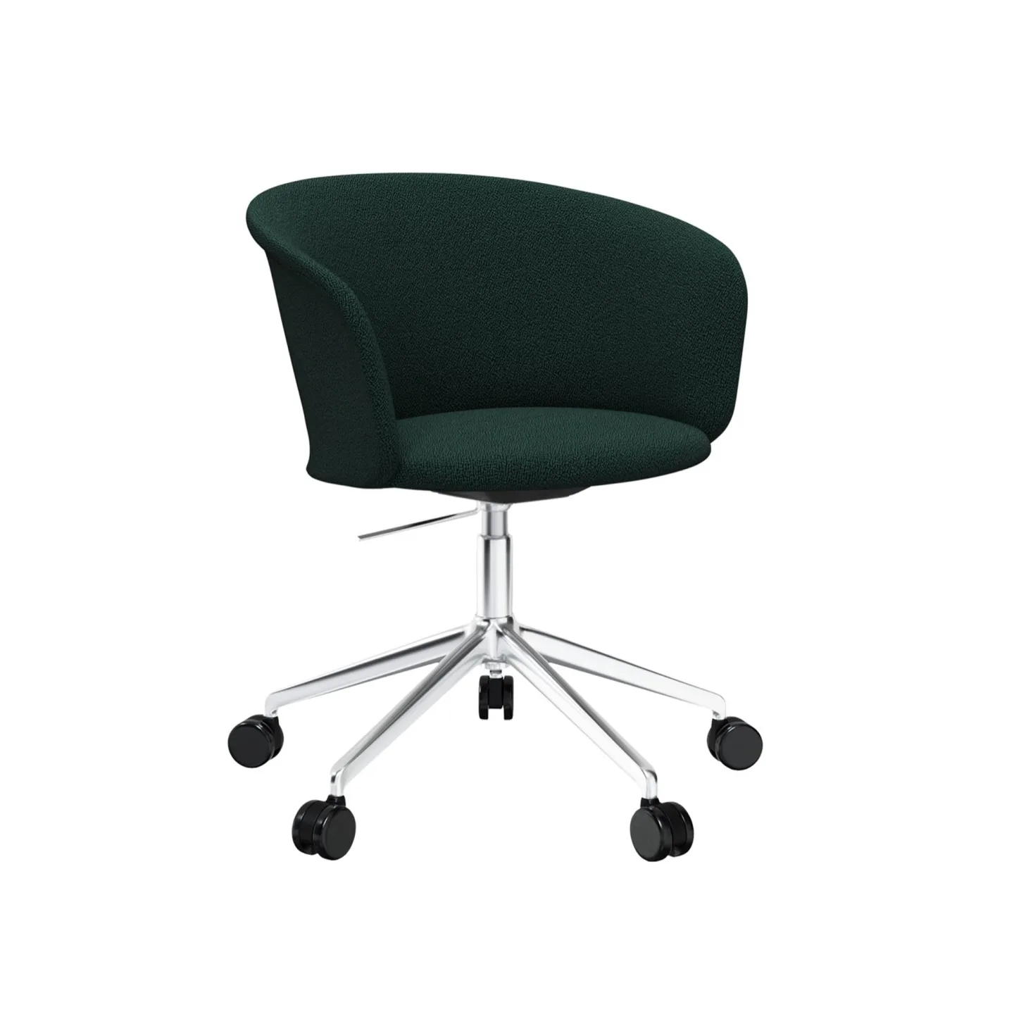 HEM - Kendo Swivel Chair 5-star Castors - Pine/Polished - Kontorsstolar - Sabine Marcelis,LucidiPevere - Grön - Metall/Trä/Syntetiskt/Skum/Ull