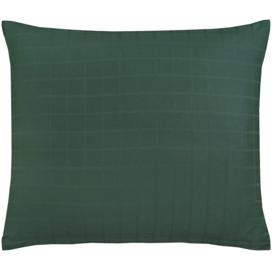 Flair Kissenbezug Damast dunkelgrün Einfarbig Baumwolle B 65 T 65 cm