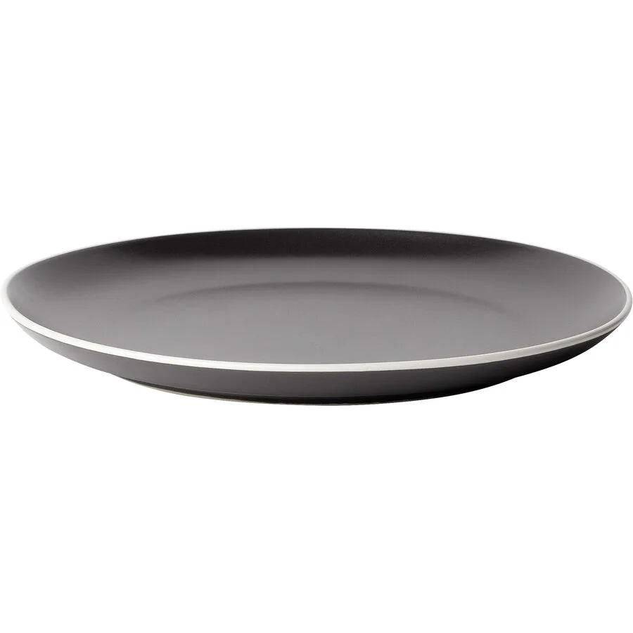Teller flach Elements Yin & Yang Schwarz Steinzeug 22 cm