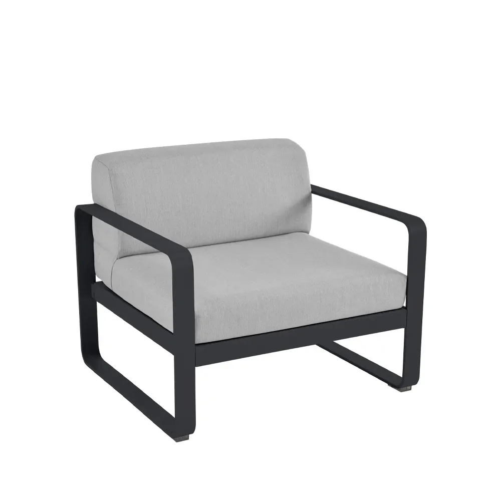 Fermob Bellevie fåtölj Anthracite (grå), flannel grey dyna