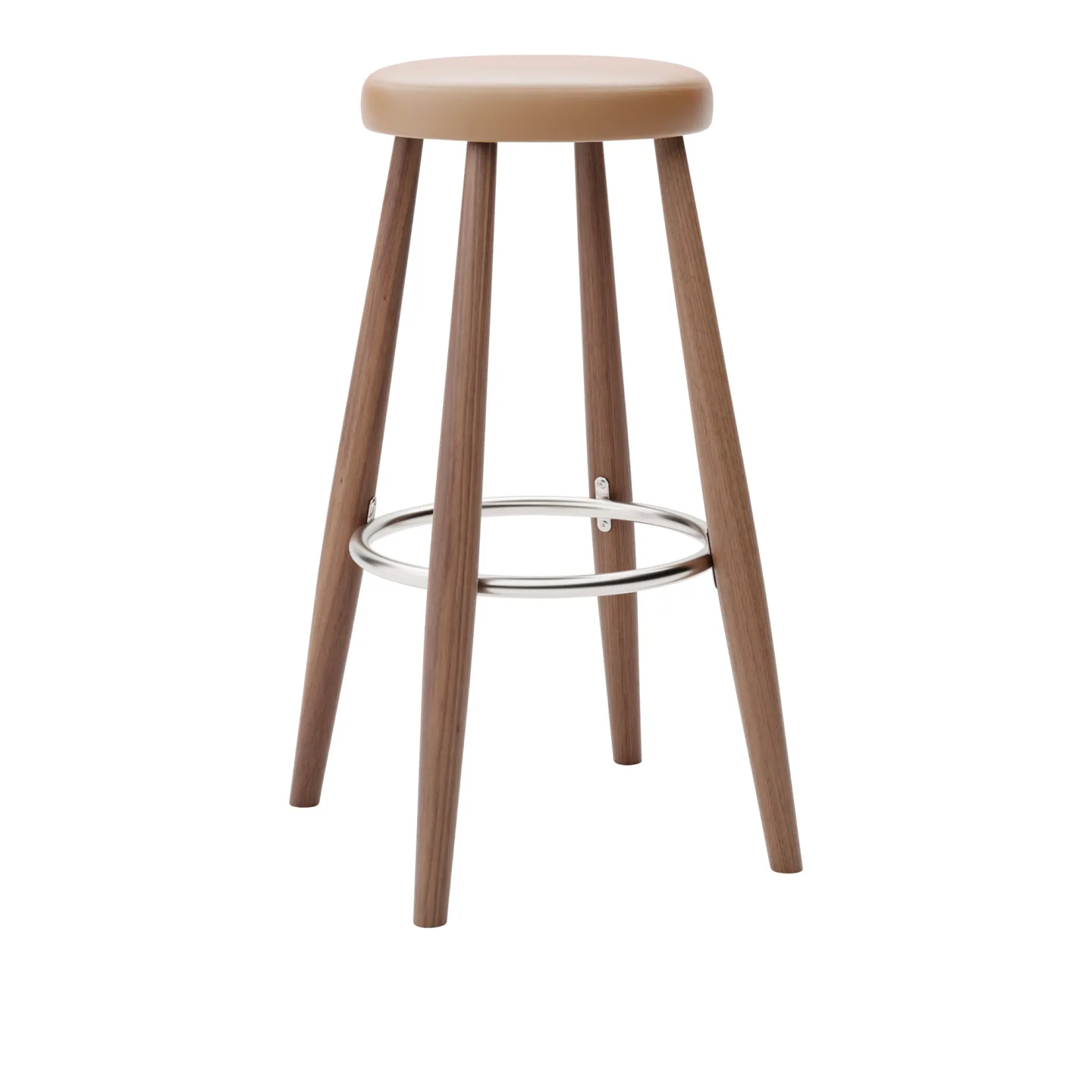 Carl Hansen - CH56 High Stool, Oljad Valnöt, Lädergrupp C Sif - 95 - Barstolar - Hans J. Wegner - Träfärgad - Läder/Metall/Trä