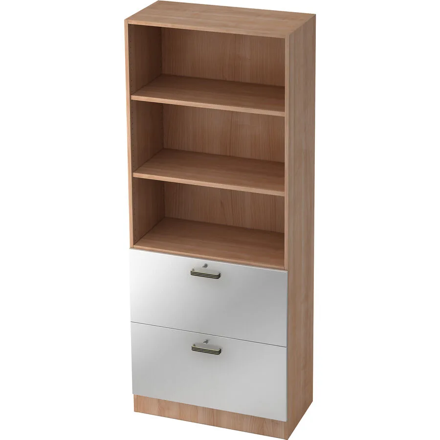 Regal Office silber, natur Holzwerkstoff B 80 cm H 200.4 cm