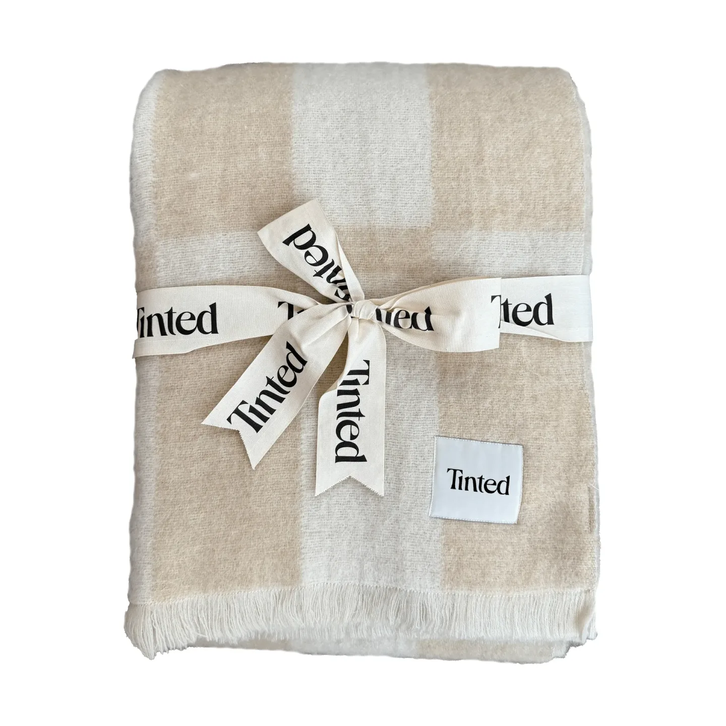 Tinted Hallin Mohair-Plaid Beige-Off-White, 130 × 170 cm