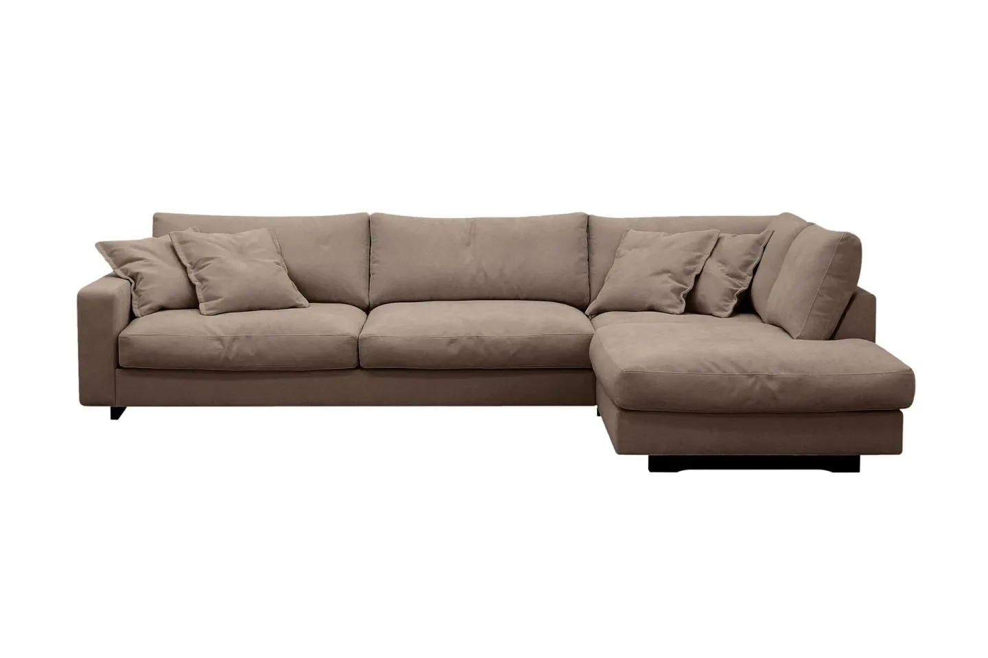 Valencia Extra Djup 4-sits Soffa med Schäslong Höger - Mörkbrun