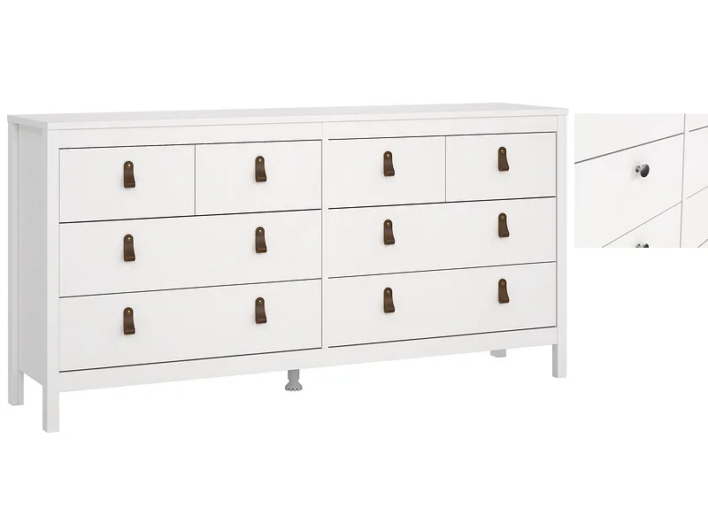 Kommode MADRID 8 Schubladen 38.4x159.6x79.7cm weiss matt