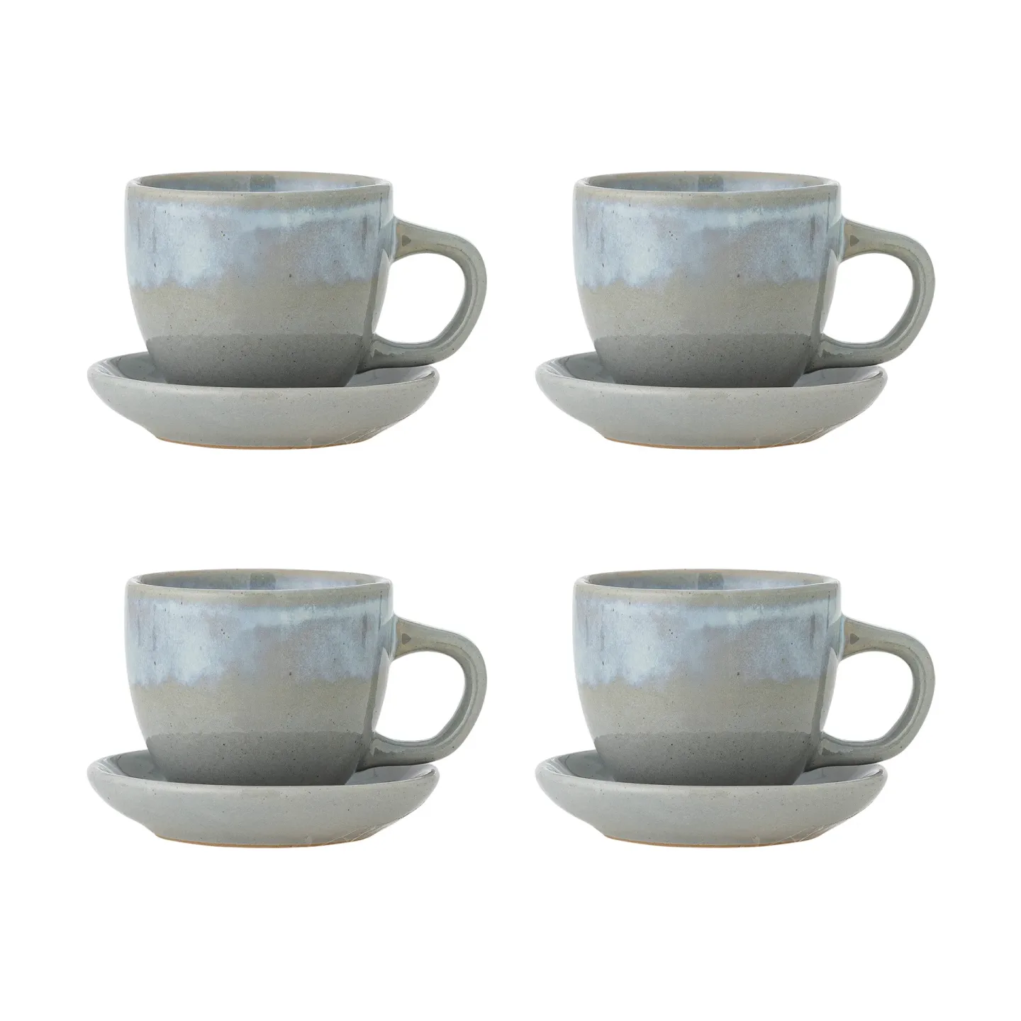Bloomingville Brenta Tasse mit Untertasse 4-teilig Blau