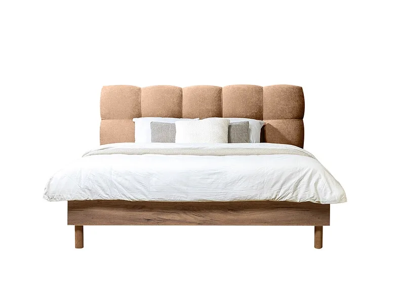 Bett BOBOCHIC KUMO 180x200cm stoff mit textur rosa