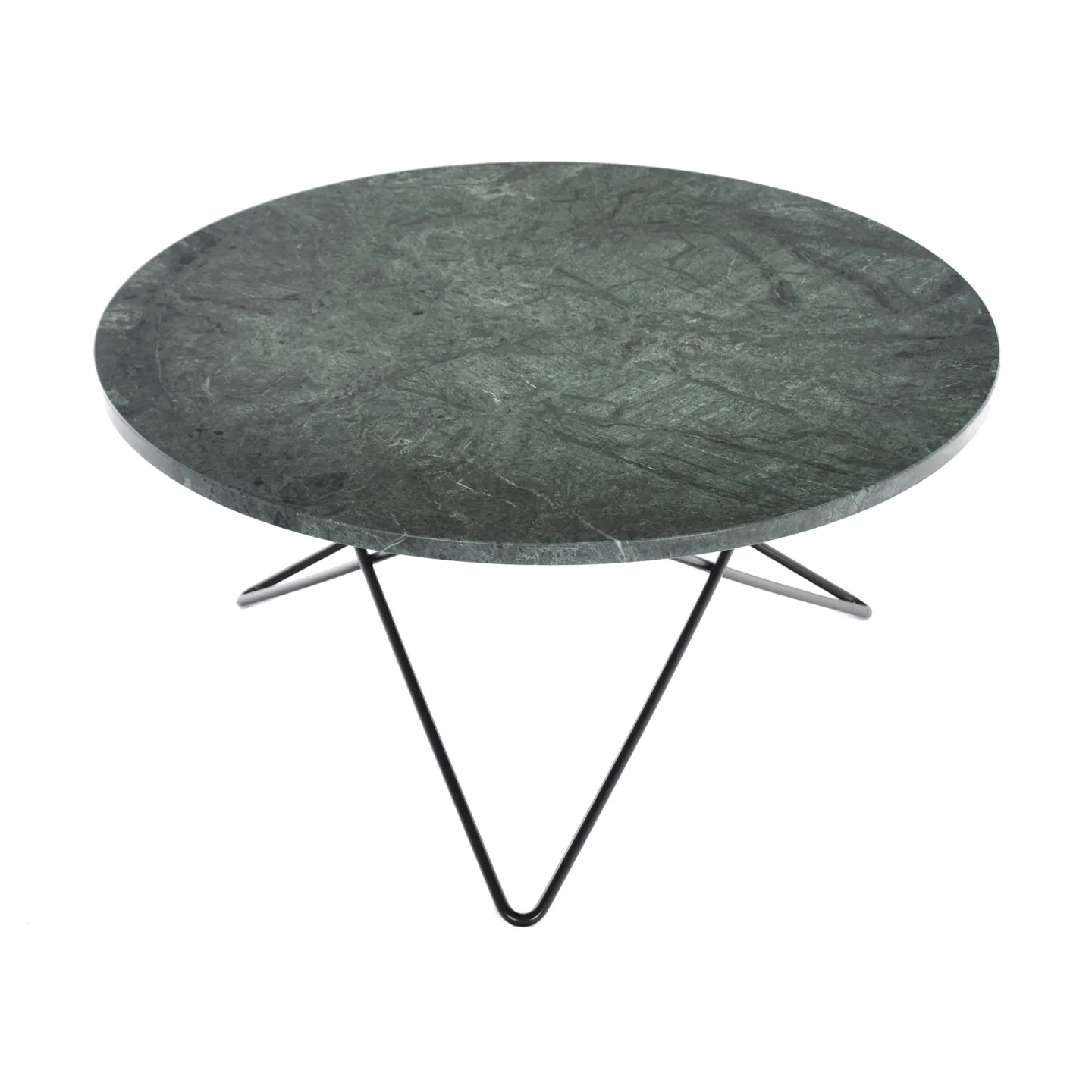 OX Denmarq - O Table Black Steel Frame Top Green Marble - Soffbord - Dennis Marquart - Grön - Metall/Sten