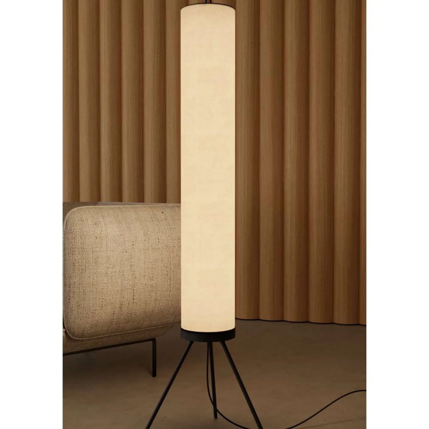 Nooi Gulvlampe Cream/Matt Black - Aromas del Campo - Stue - Skandinavisk - Stof / tekstil - Med skærm