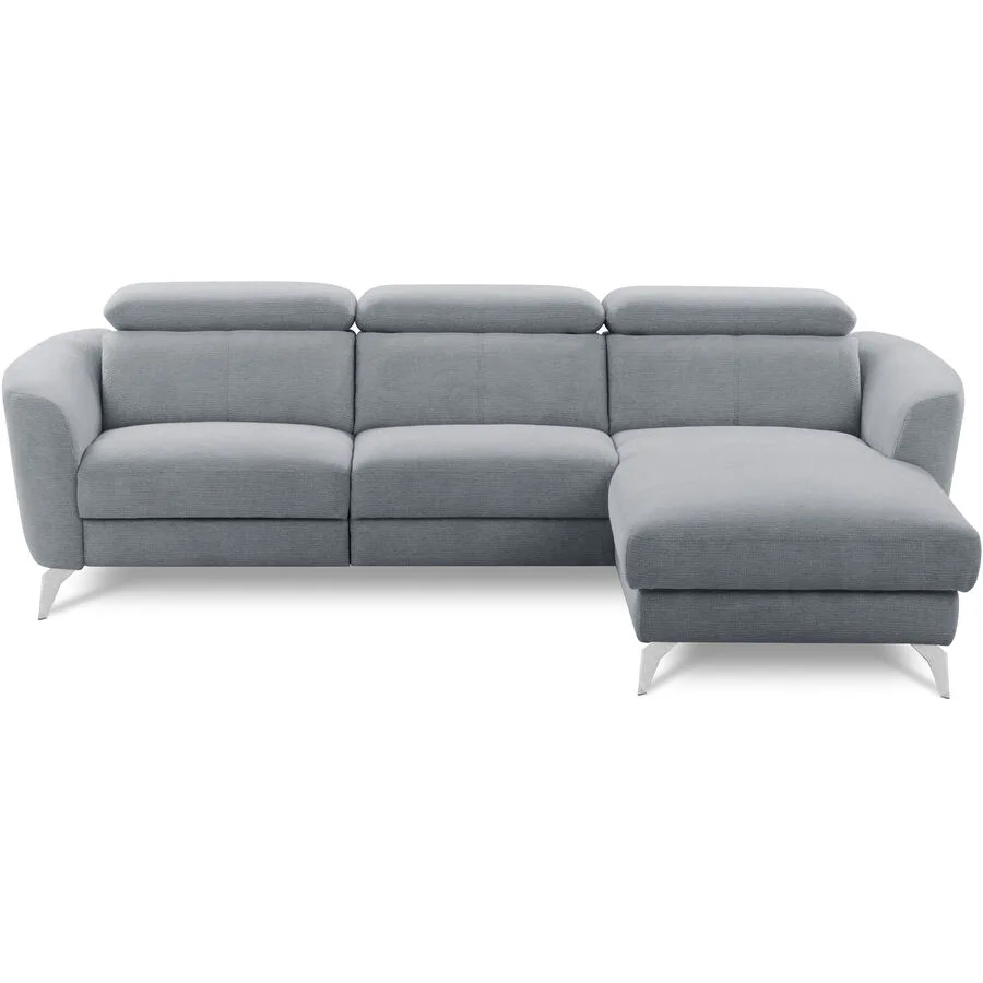 Ecksofa Simba Links Chenille Steingrau B 261 T 183 cm