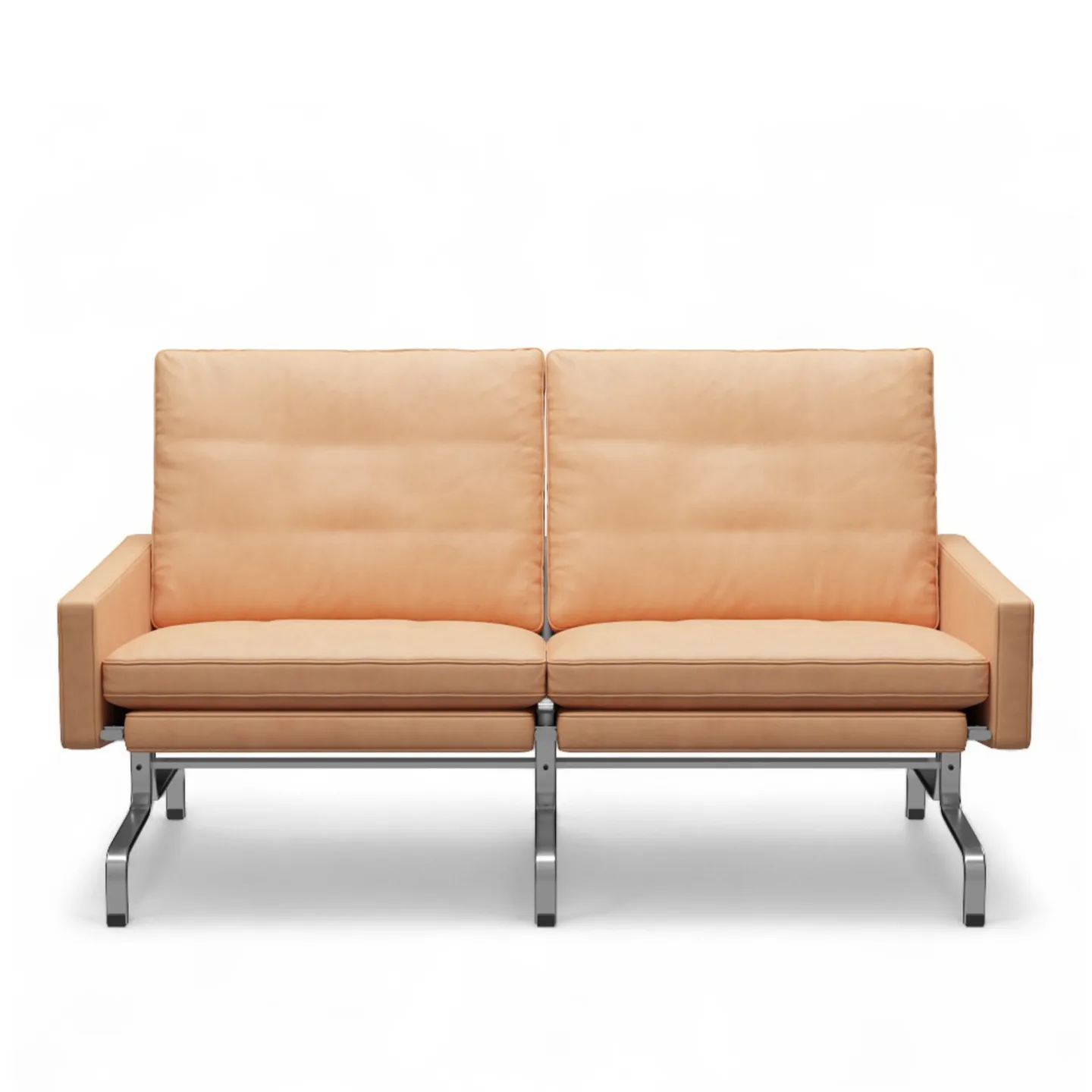 Fritz Hansen - PK31 2-sits, Läder, Natural - Soffor - Poul Kjærholm - Brun
