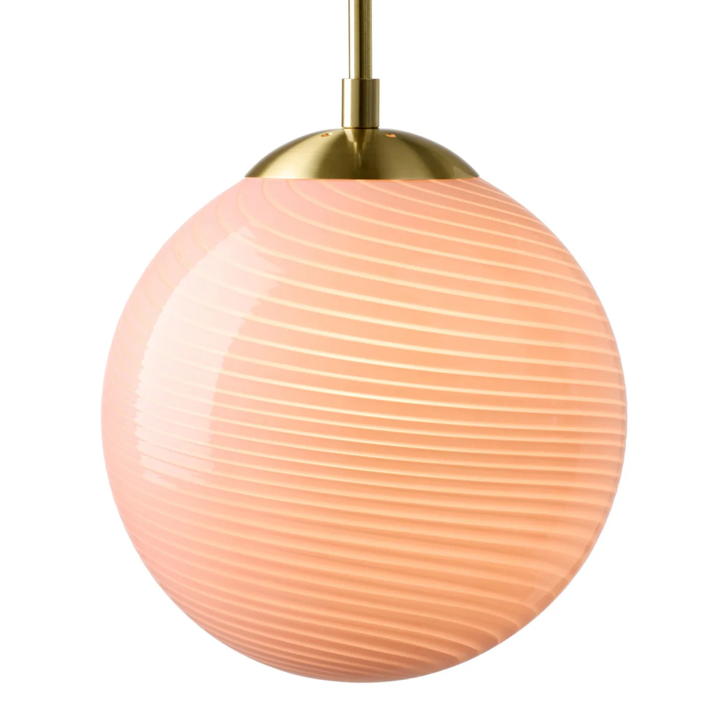 CANDY BALL hængelampe, lyserød/antikt messing, Ø 30 cm – Halo Design - Stue - Glas - Med én lyskilde