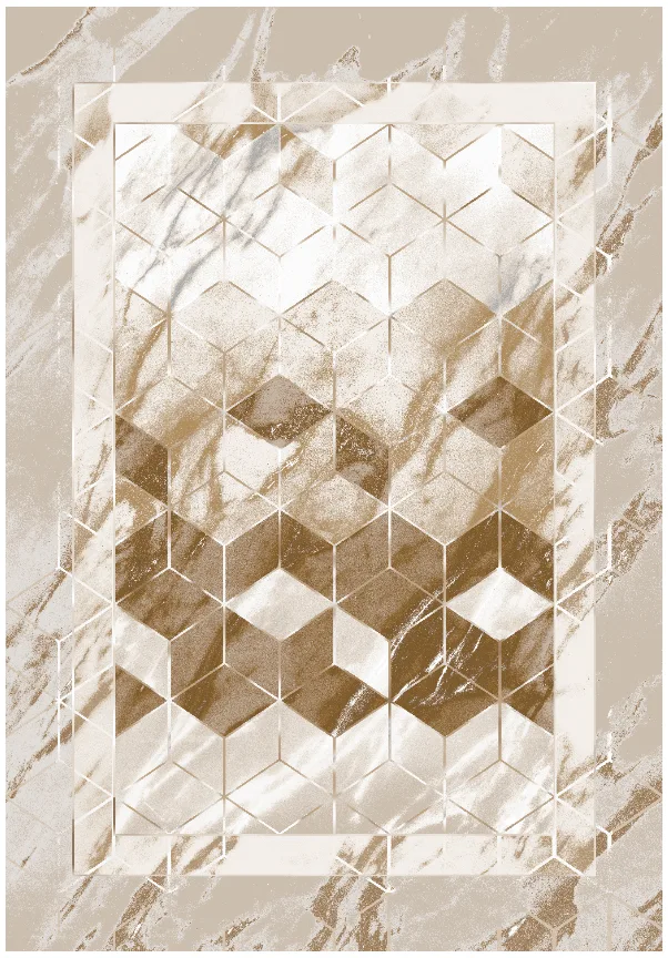 Wilton-teppe - Castello (beige/hvit) (Størrelse: 160 x 230 cm)