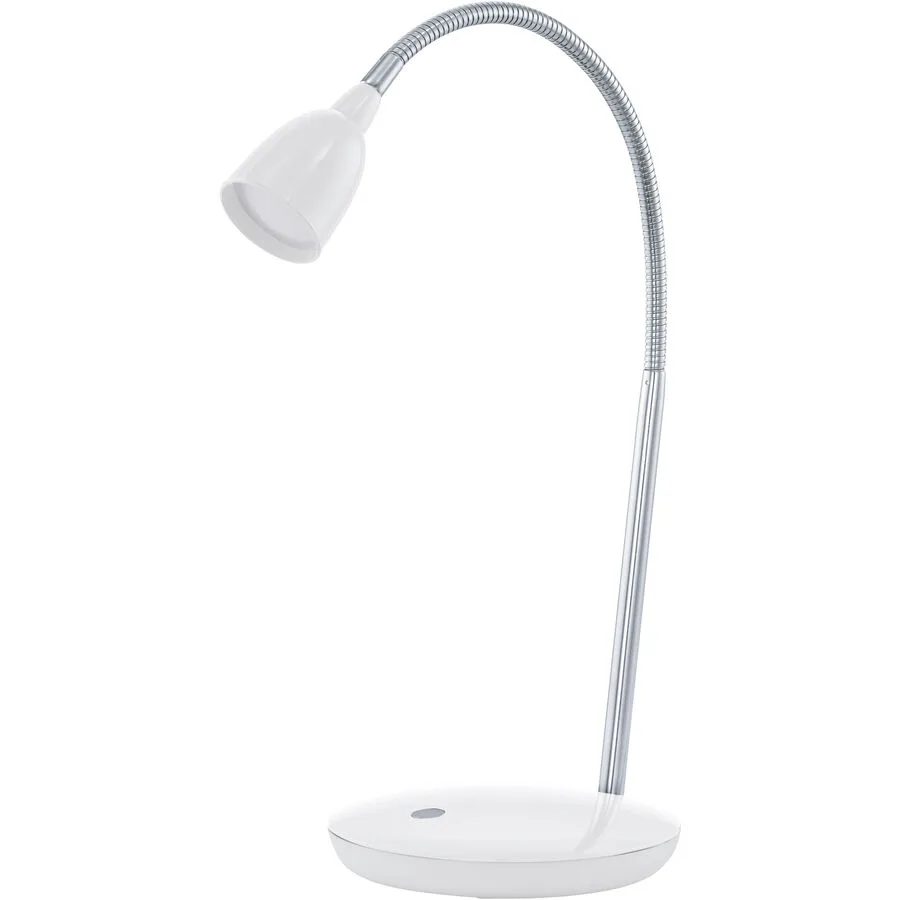 Eglo Schreibtischlampe Durengo Weiss/Grau Stahl/Kunststoff 38 cm - Farbe: weiss/chrom - LED - Lichtfarbe: Warmweiss - Material: Kunststoff/Stahl -