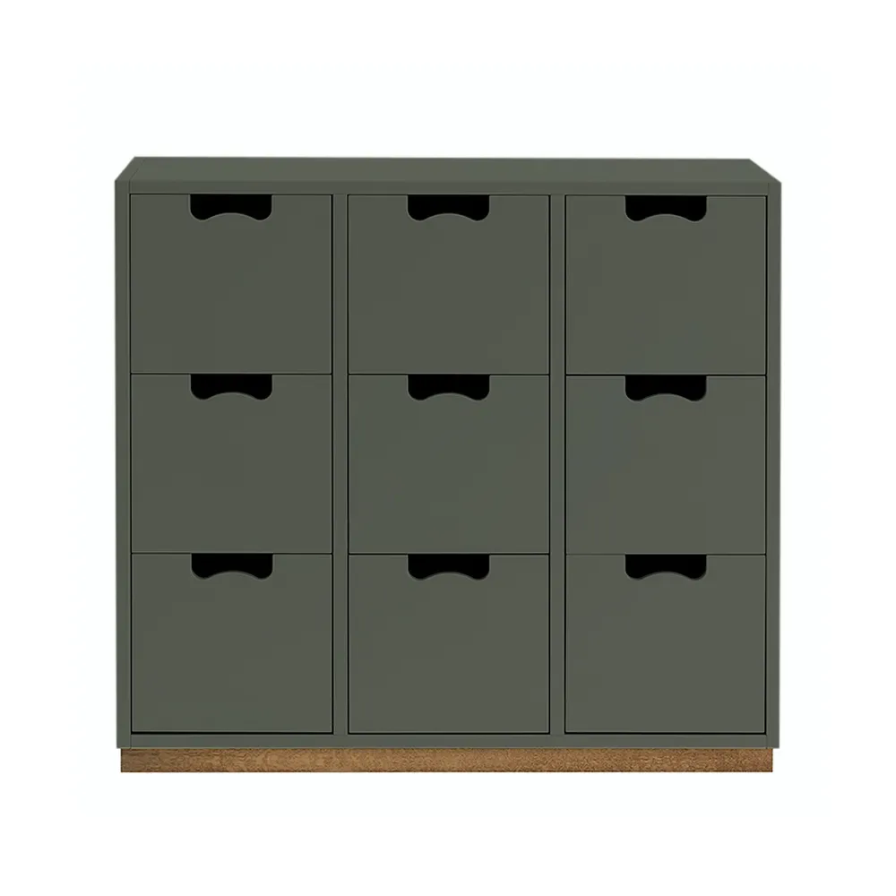 Asplund Snö B3 byrå green khaki, eksockel
