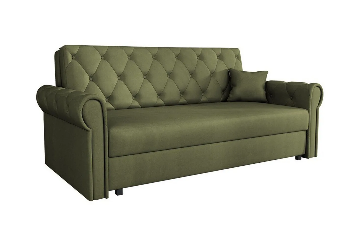 Denegal 2-sits liten bäddsoffa i Plysch - Grön