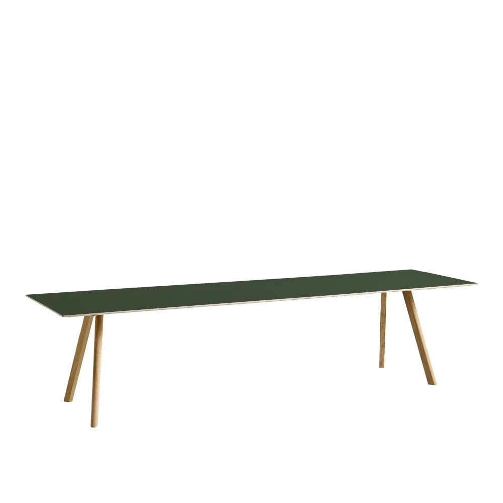 HAY - CPH30 2.0 Table Lacquered Oak Frame L300 X W90 X H74 Green Linoleum Tabletop Lacquered Edge - Matbord - Ronan & Erwan Bouroullec - Grön - Trä