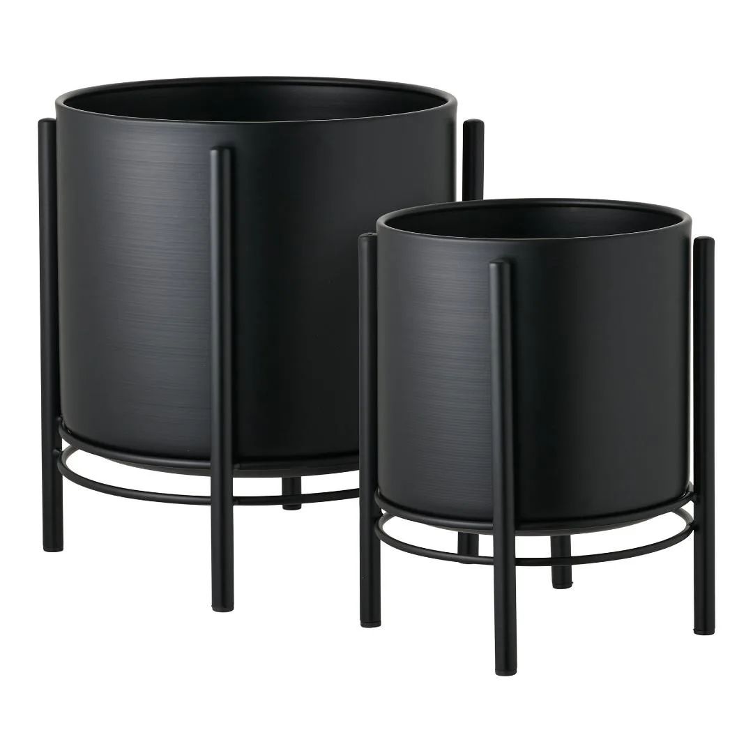 Tilde Pflanzkübel Set mit 2 schwarz.
