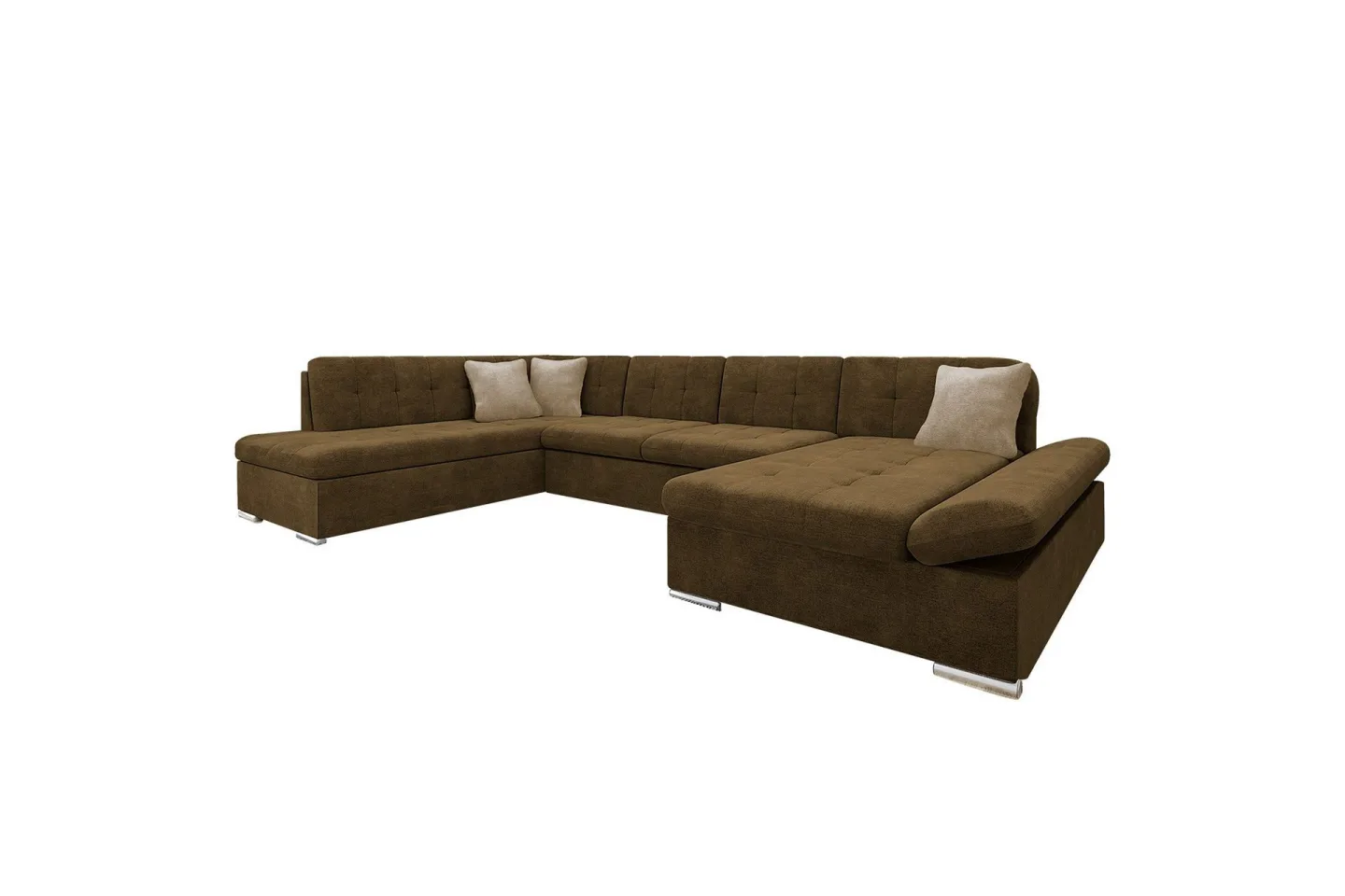 Zumar Soffa med Divan och Schäslong 4-sits - Brun/Beige