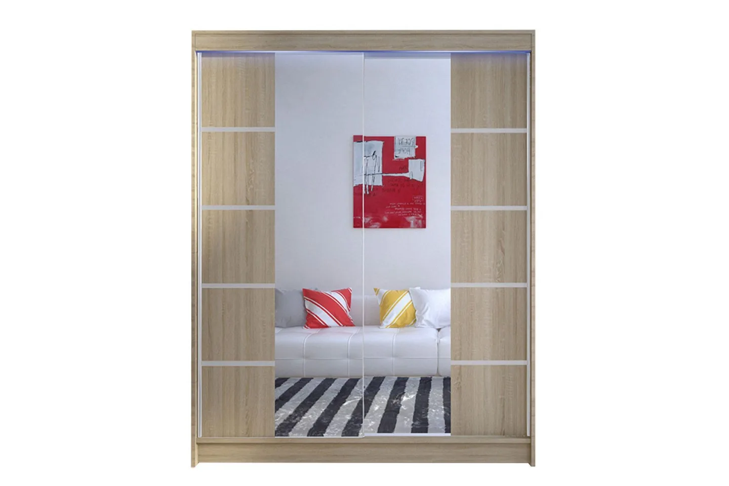 Pickering Garderob med Spegel 150x200 cm - Beige