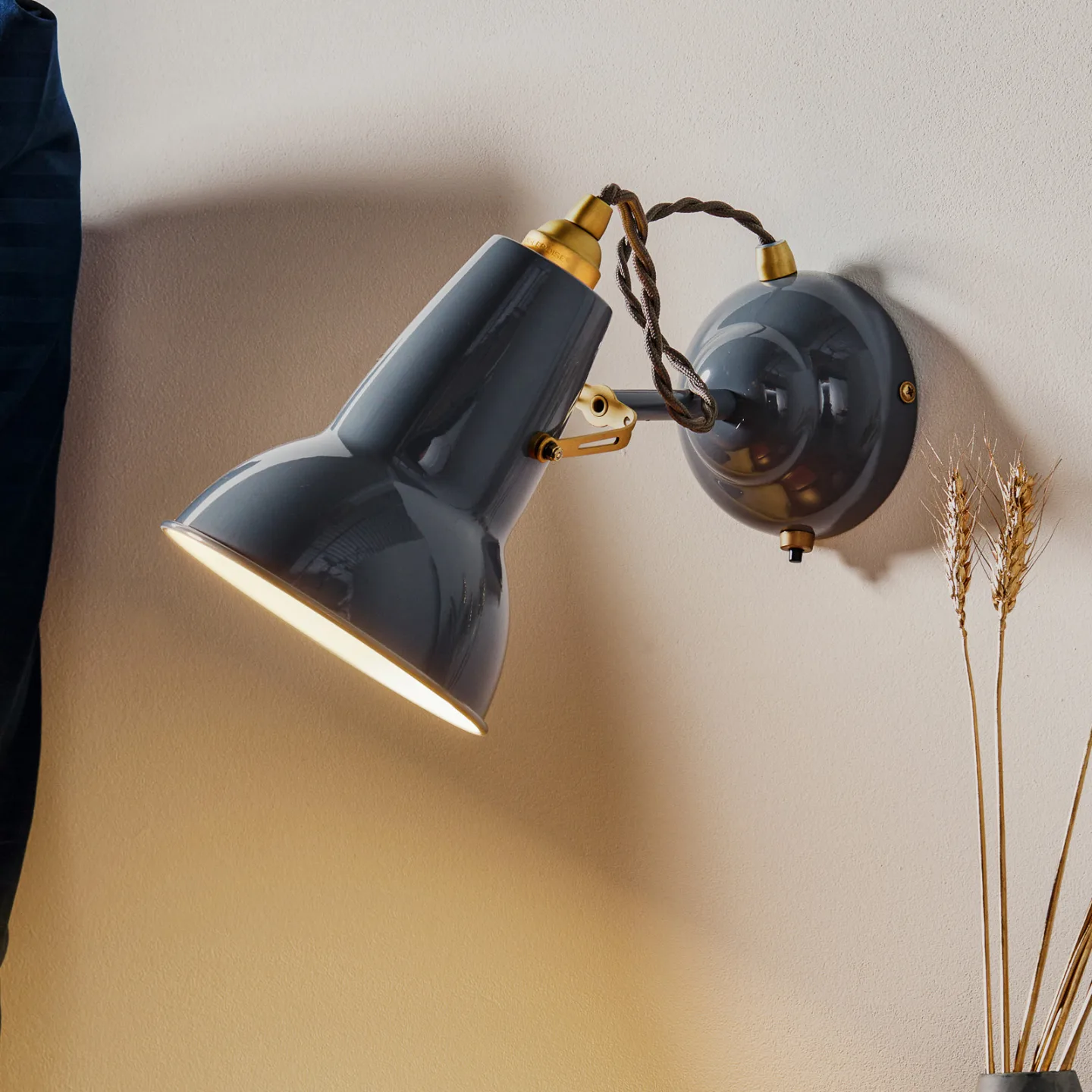 Original 1227 Brass Wandleuchte Elephant Grey - Anglepoise - Wohnzimmer - Industrielles Design - Metall - Einflammig