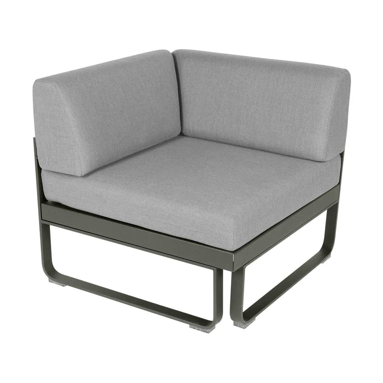 Fermob Bellevie Corner modulsoffa 1-sits Rosemary (grön)-flannel grey dyna