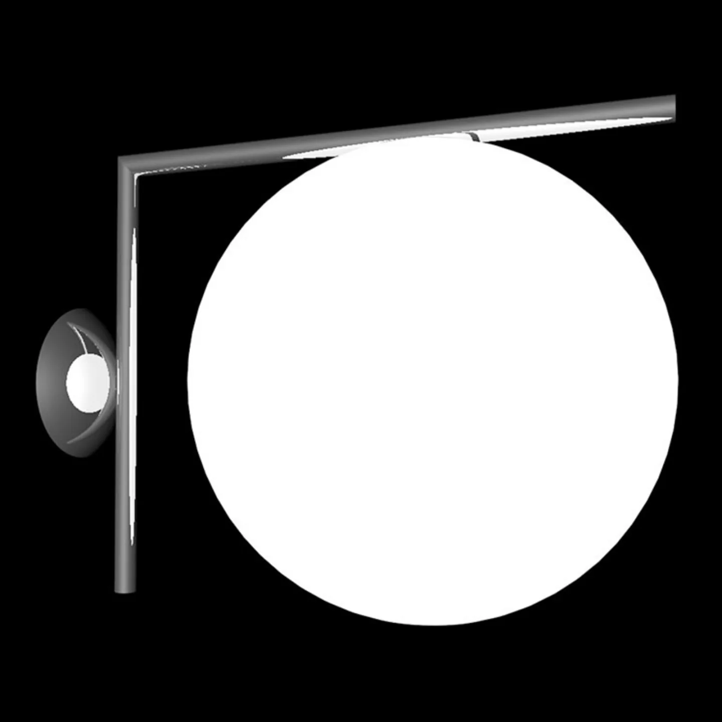 IC C/W2 Loftlampe/Væglampe Mat Sort - FLOS - Stue - Design - Glas - Kugle