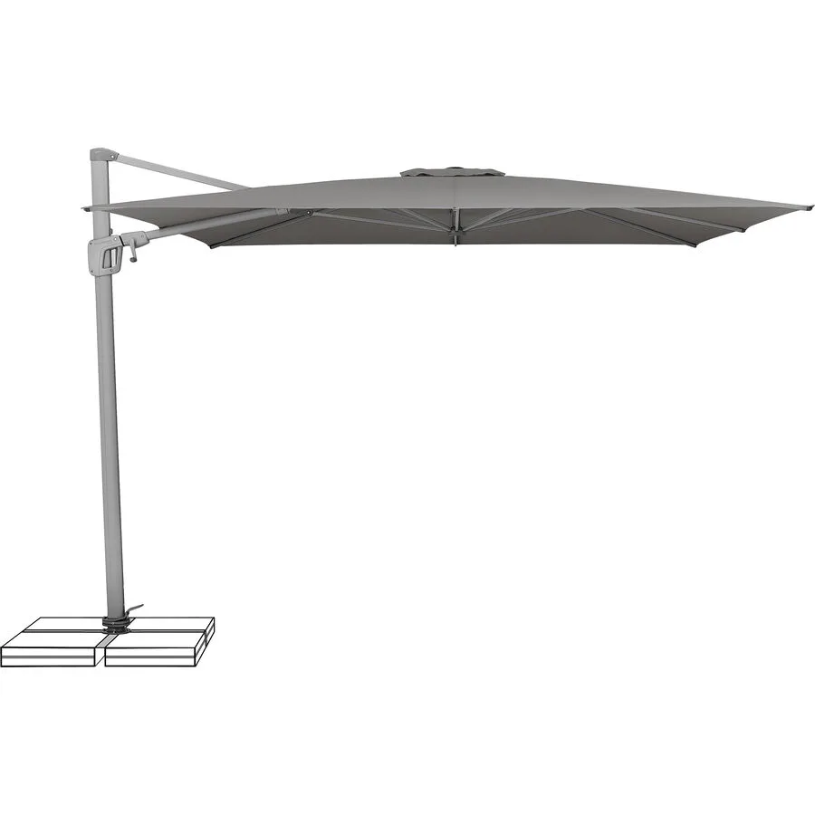 Suncomfort BY GLATZ Sonnenschirm Sunflex Grau, Silber Aluminium, Polyester Stoff B 300 T 300 cm