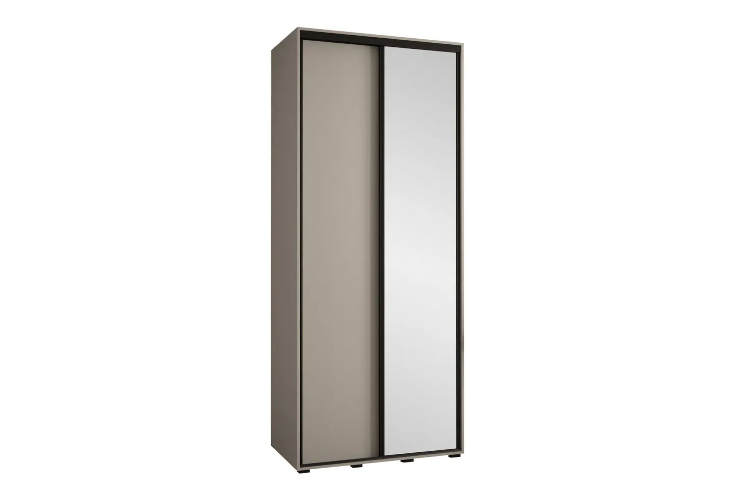 Norrebon Garderob med Spegel 100x235 cm - Beige