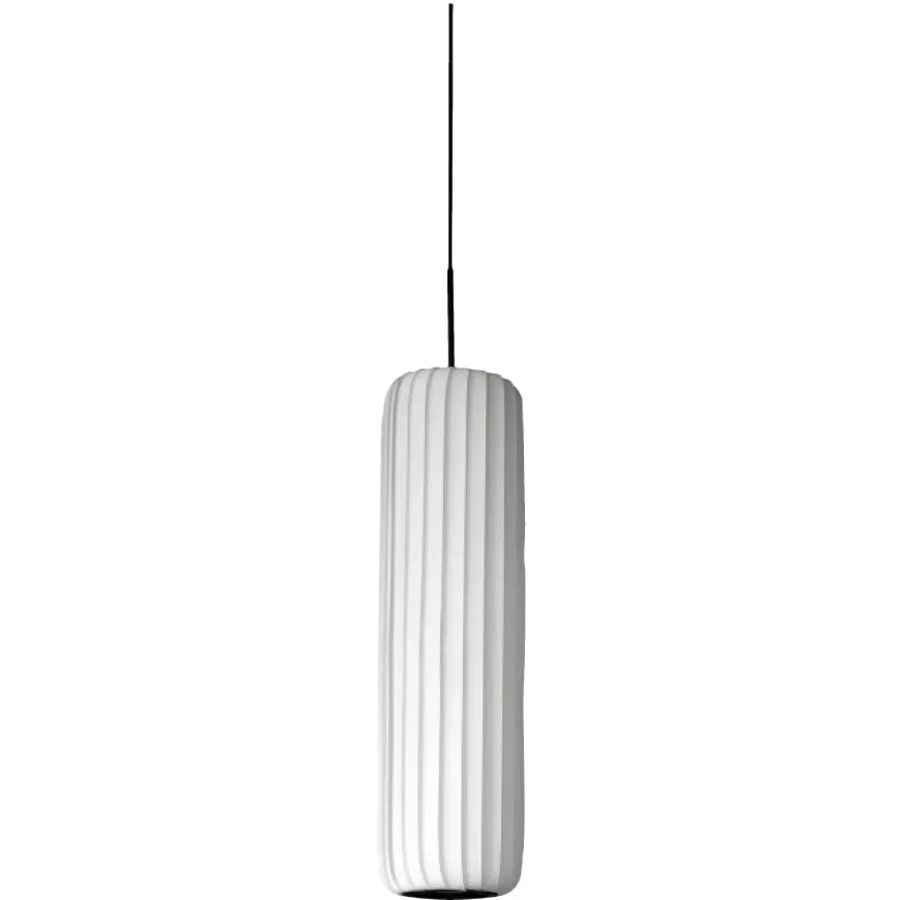 Tom Rossau Pendellampe Roncello Weiss Kunststoff/Papier 25 cm 110 cm - LED - Lichtfarbe: Extra warmweiss - Material: Kunststoff/Frischfasern -