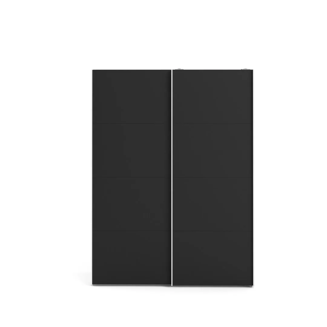 Veto Schiebetürenschrank B150 cm 2 Türen weiß und mattschwarz.