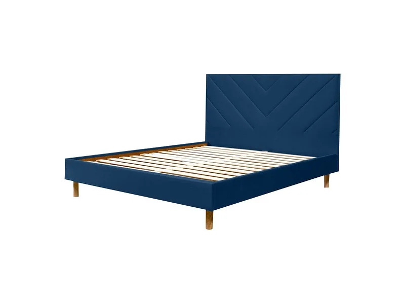Bett BOBOCHIC ROMANE 160x200cm samt blau