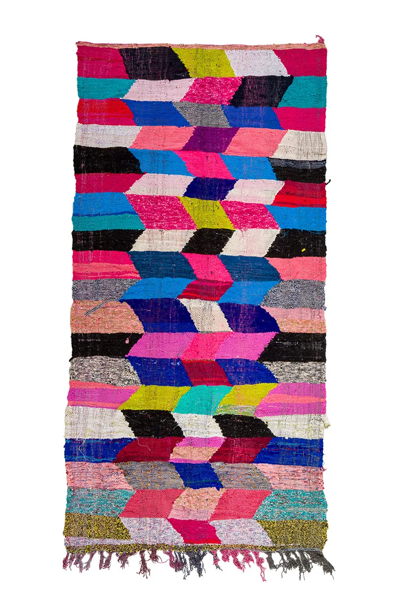 Marokkansk Boucherouite-teppe 150 x 305 cm (Størrelse: 150 x 305 cm)