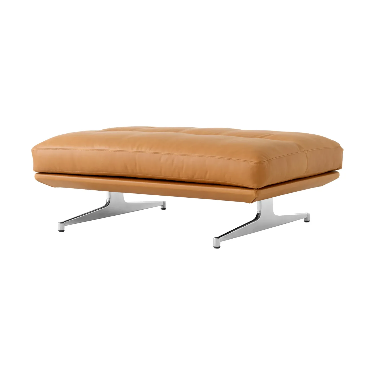 &Tradition Inland AV32 pouf 78x113 cm Noble läder cognac-polished alu