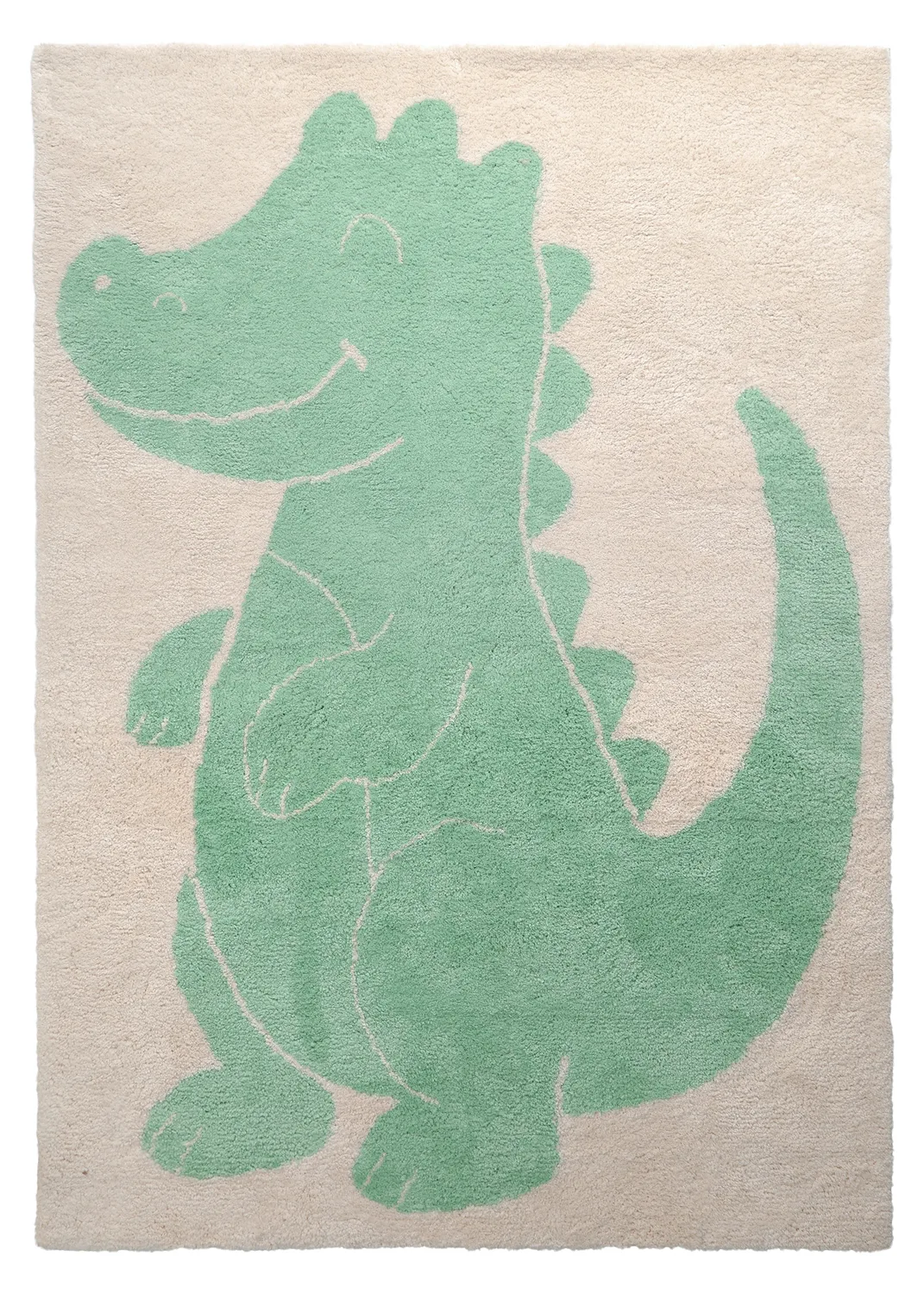 Barneteppe - Soft Crocodile (krem/grønn) (Størrelse: 130 x 190 cm)