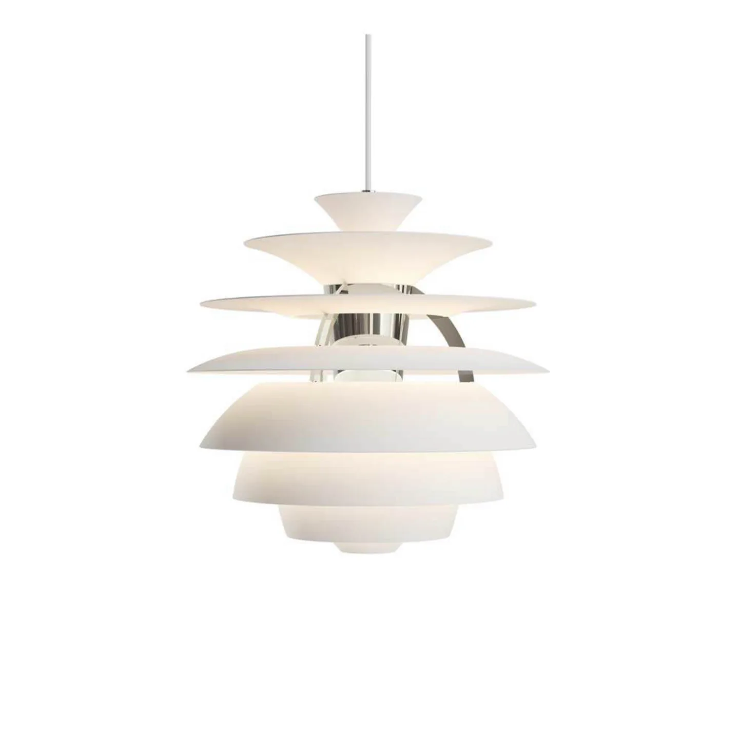 PH Snowball hængelampe, hvid/krom, Ø 40 cm - Louis Poulsen - Stue - Aluminium