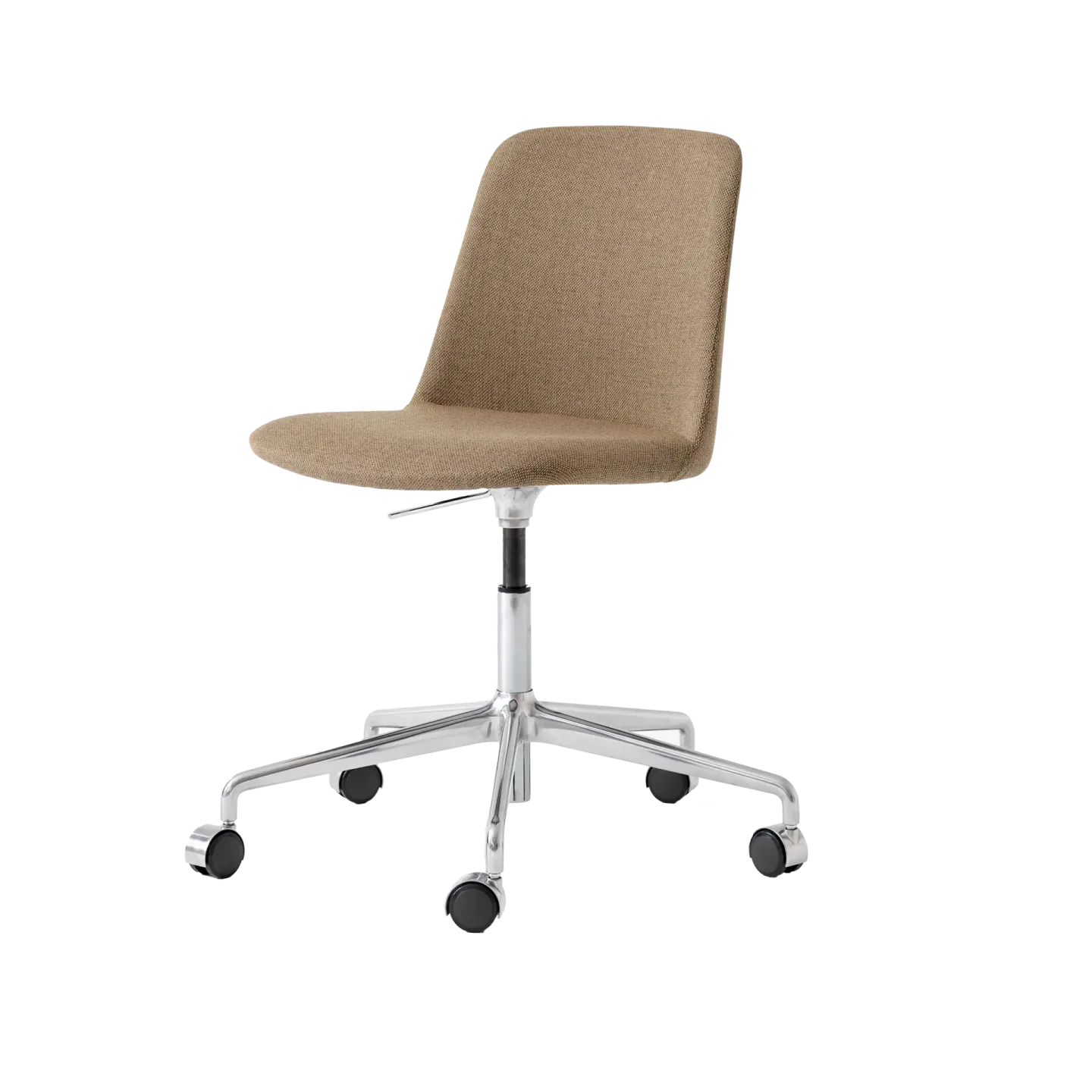 &Tradition Rely HW30 kontorsstol tyg re-wool 458 brun, aluminiumstativ