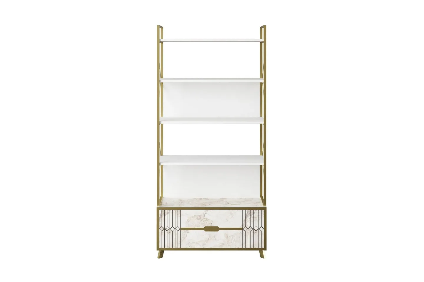 Ocotla Bokhylla 89x35 cm 5 Hyllor - Vit